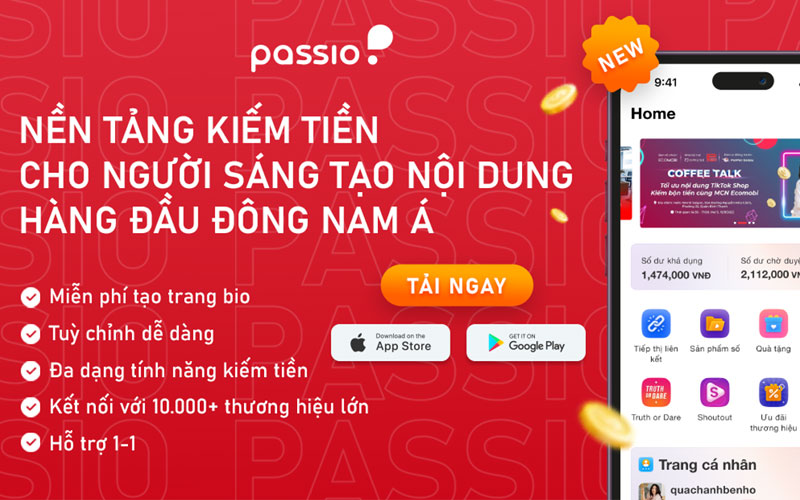 Passio Page là một trong những nền tảng giúp Content Creator kiếm tiền online