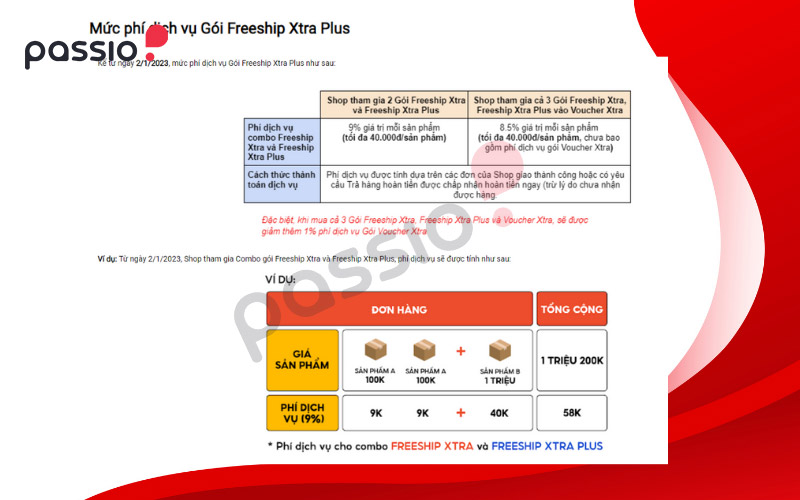 Cách tính phí dịch vụ Freeship Xtra Plus với người bán